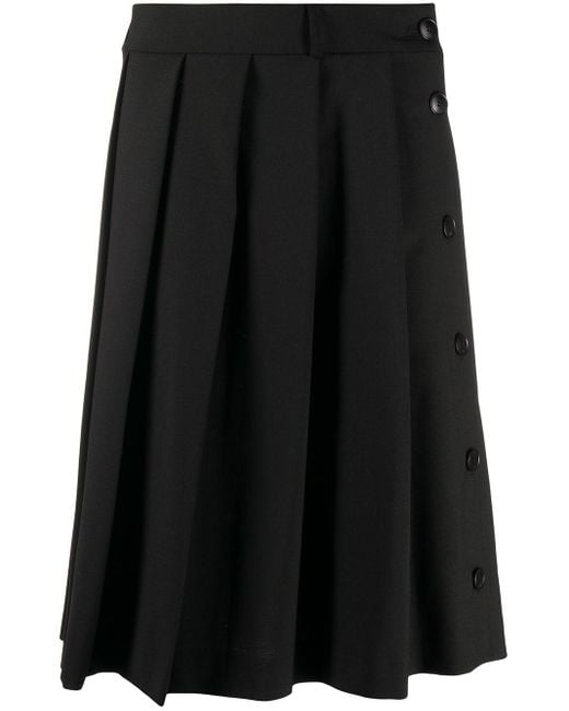 AMI Black Pleated Skirt for men