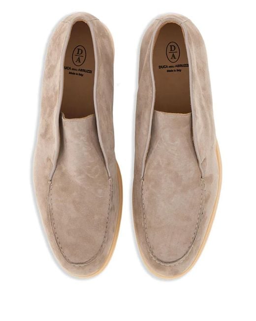 Duca Degli Abruzzi Brown Leo Suede Loafers for men