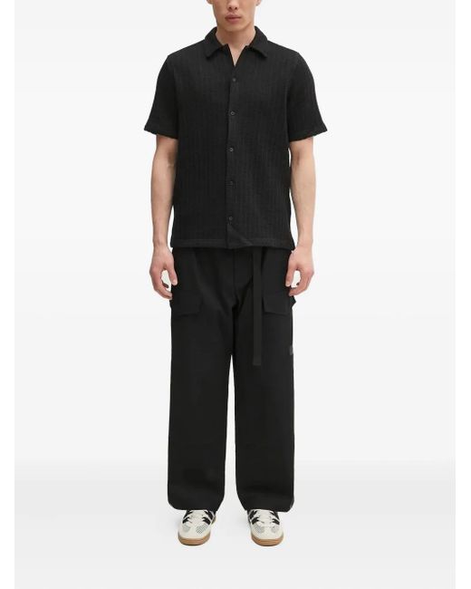 Samsøe & Samsøe Black Ribbed Short-Sleeve Shirt for men