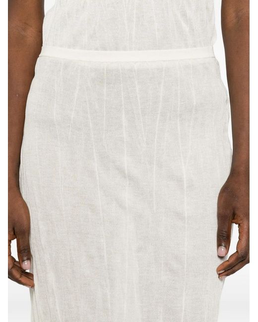 Totême  White Crinkled Midi Skirt