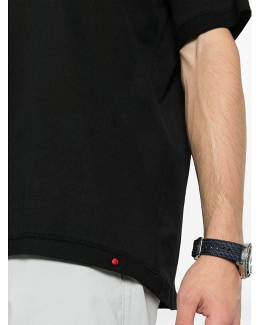 Camiseta de tejido jersey Kiton de hombre de color Black