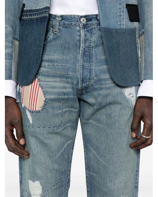 Junya Watanabe Blue Patch-Detail Jeans for men