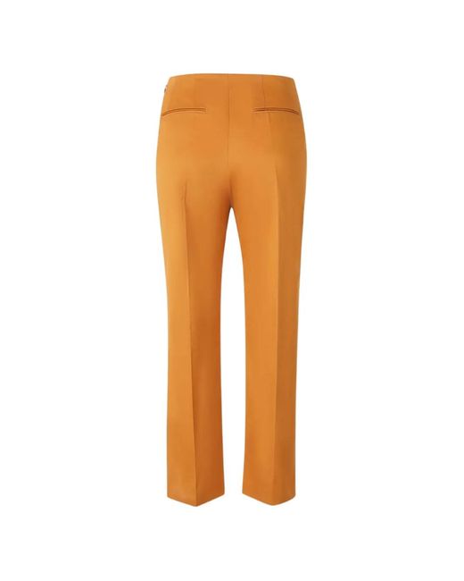 Marni Orange Logo-Patch Pressed-Crease Trousers