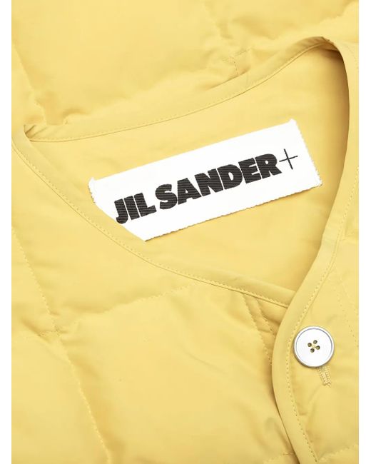 Jil Sander Yellow Quilted Button-Fastening Jacket for men