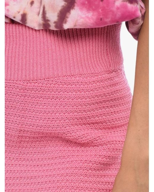 ART ESSAY Pink Lucy High-Waist Crochet Shorts
