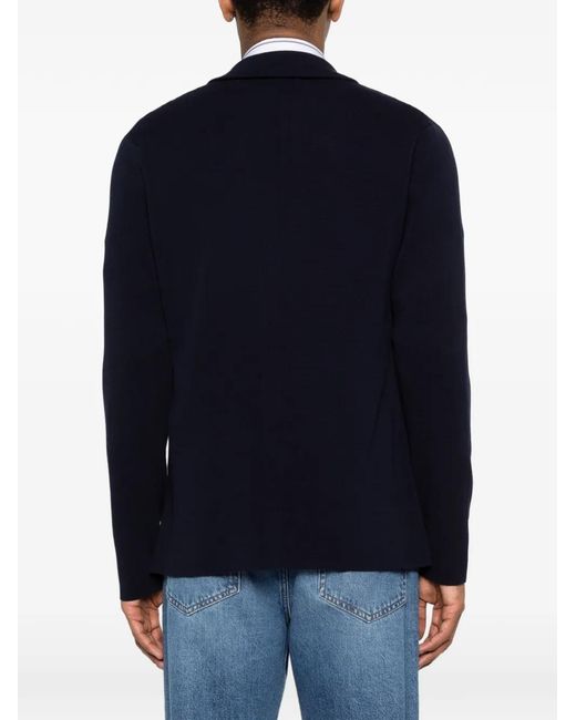 Roberto Collina Black Patch-Pockets Cardigan for men