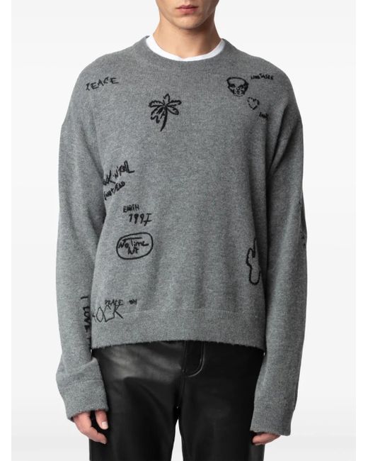 Zadig & Voltaire Marko Trui in het Gray voor heren