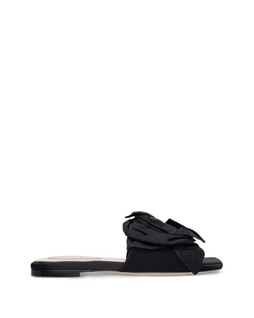 Simone Rocha Black Pressed Rosette Sandals