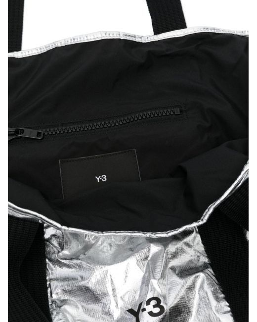 Y-3 Folding-design Metallic Tote Bag