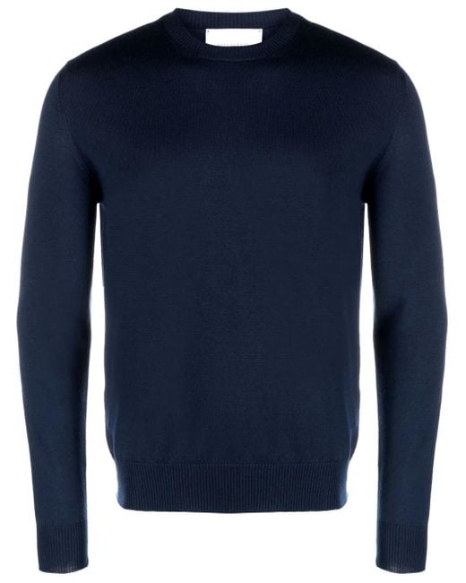 Ballantyne Blue Crew-Neck Fine-Knit Jumper for men