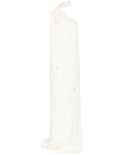 Stella McCartney Asymmetrische Avondjurk Met Stippen in het White