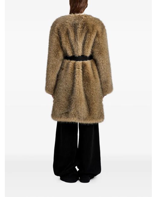 Proenza Schouler Green Faux Fur Belted Khai Coat