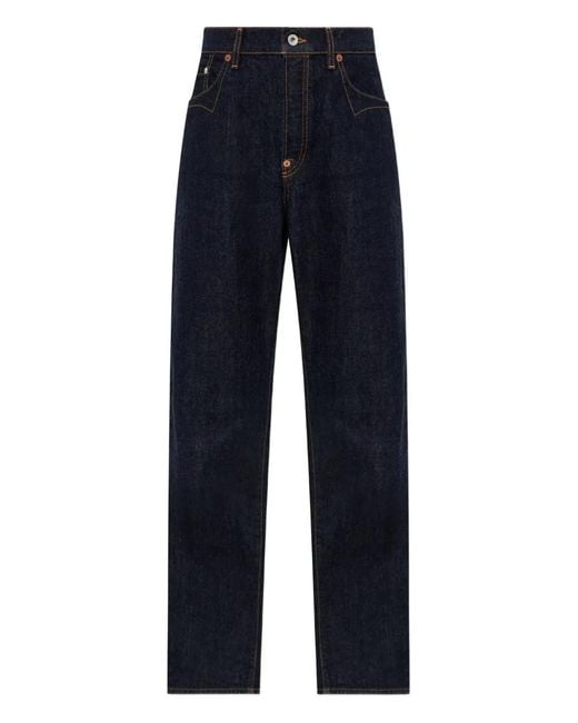KENZO Blue Logo-Embroidered Jeans