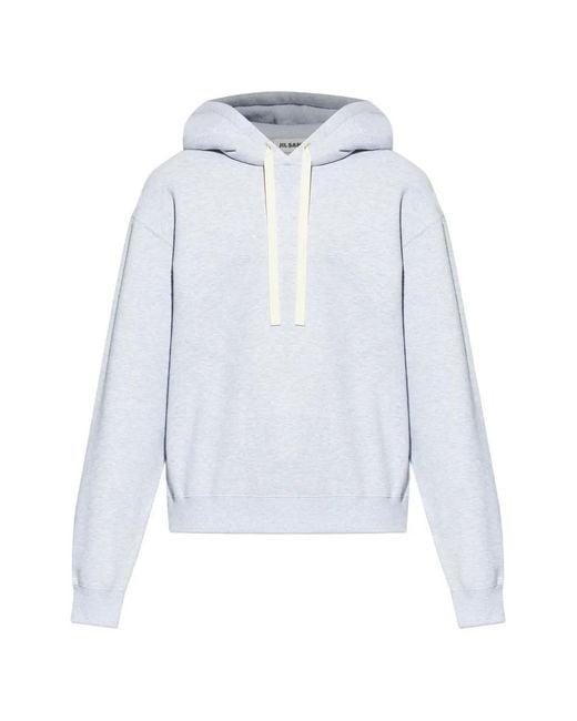 Jil Sander White Long-Sleeve Hoodie for men
