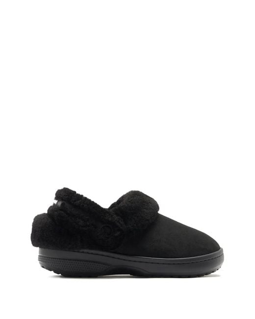 CROCSTM Black Classic Unfurgettable Clog Faux-Fur Slippers