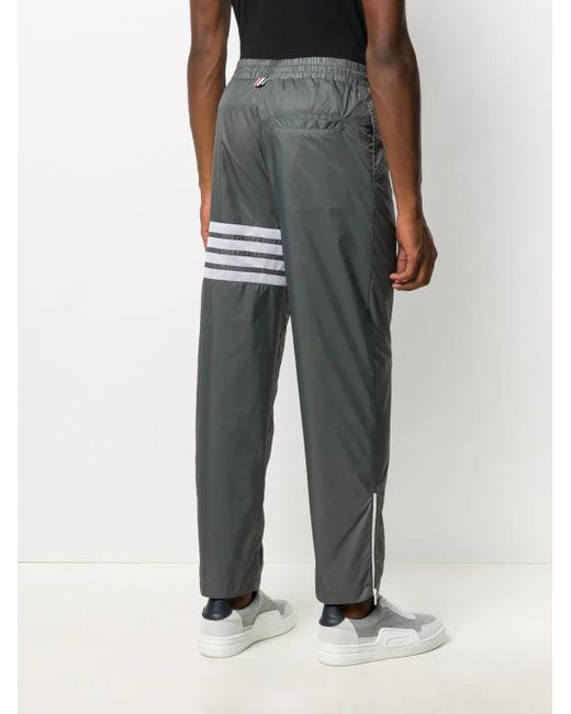 Thom Browne Gray Ripstop Straight-Leg Track Pants for men