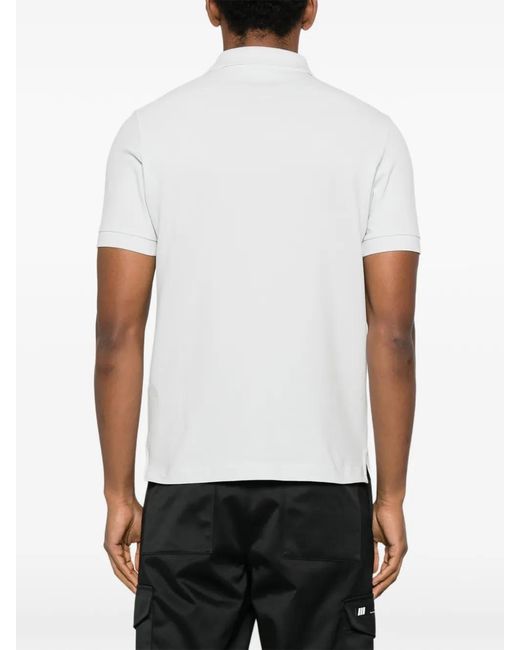 Stone Island White Logo-Detail Polo Shirt for men