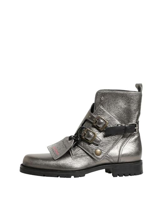 Dolce & Gabbana Gray Buckle-Fastening Ankle Boots for men