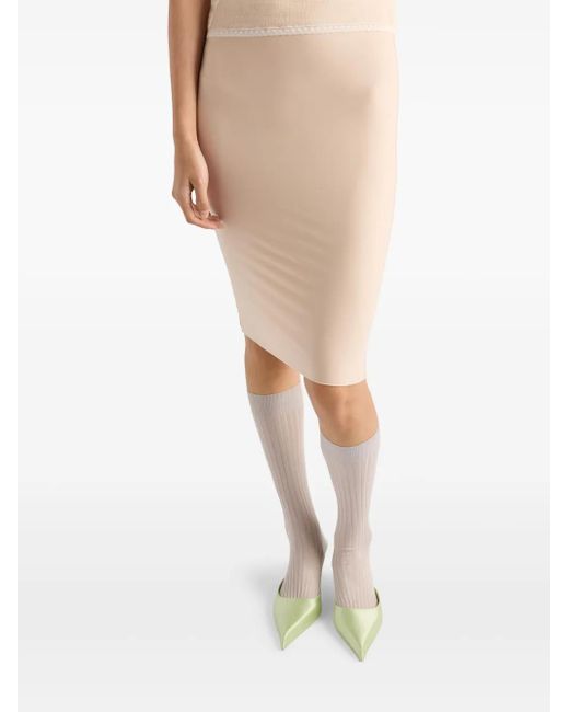 Prada Natural Stretch Slip Mini Skirt
