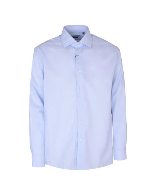 Corneliani Blue Spread-Collar Button-Up Shirt for men