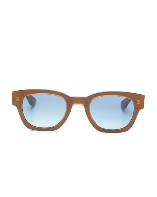 McQueen Blue Square-Frame Sunglasses