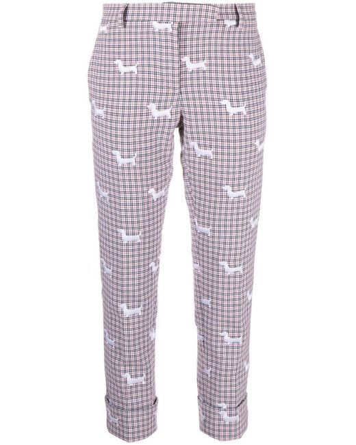 Thom Browne Blue Graphic-print Tailored Trousers