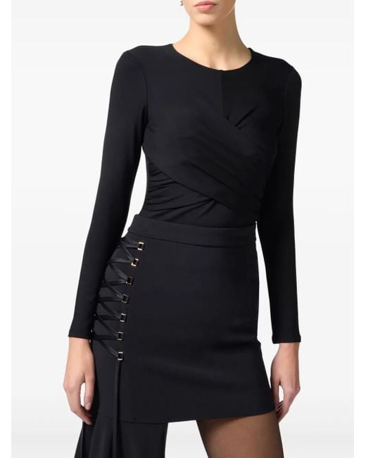 Elisabetta Franchi ドレープ トップ Black