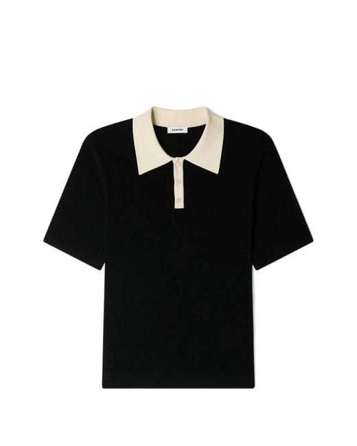 Sandro Black Two-Tone Polo Shirt for men