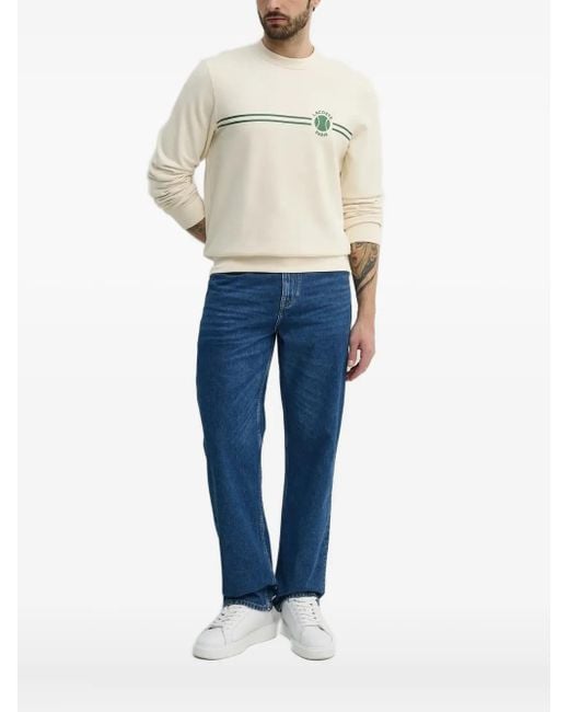 Lacoste Blue Tennis-Logo Crew-Neck Sweatshirt for men