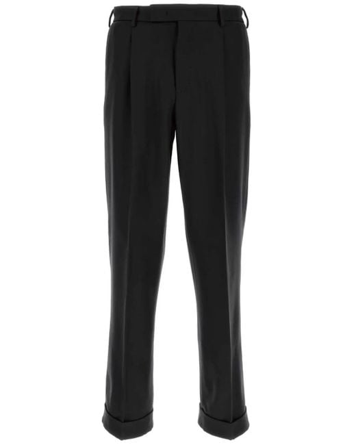 PT Torino Broek Met Geplooid Detail in het Black voor heren