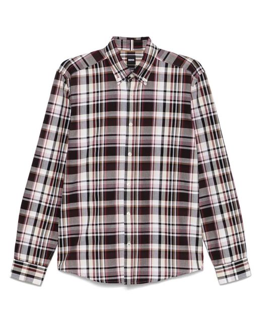 Boss Red Plaid-Check Shirt for men