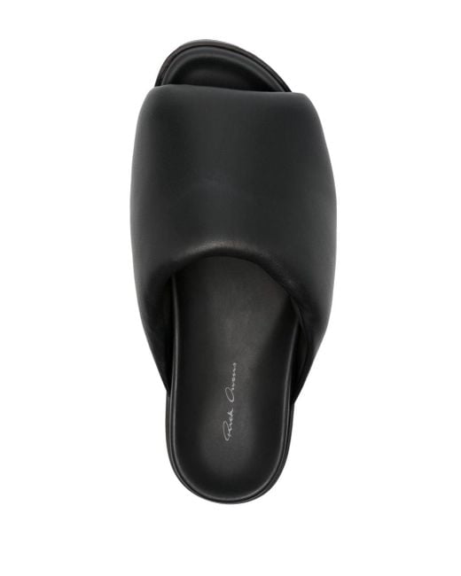Rick Owens Black Slip-on Leather Slides for men