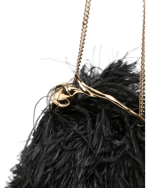 Erdem White Mini Bloom Feather Tote Bag