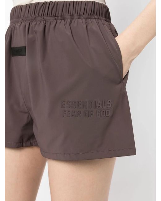 Fear Of God Purple Logo-Print Drawstring-Waist Shorts