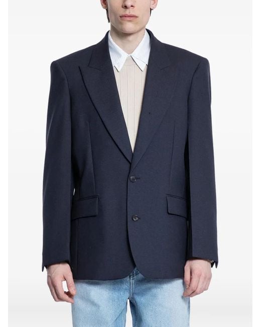RECTO. Blue Single-Breasted Blazer for men
