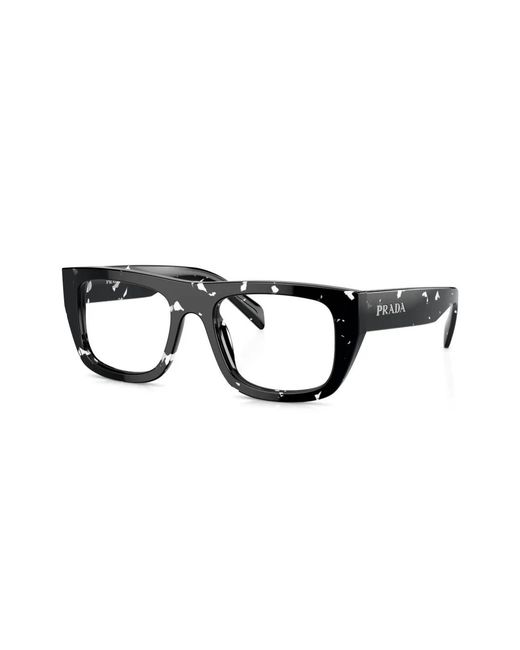 Prada Black Tortoiseshell Rectangle-Frame Glasses