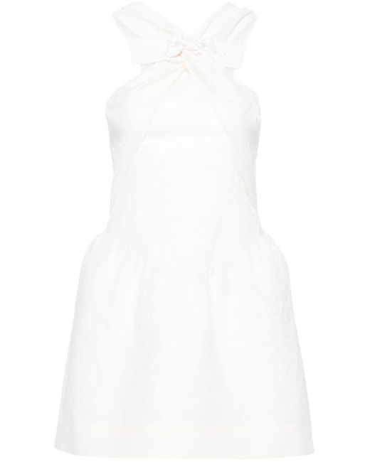Vestido corto con detalle de lazo ShuShu/Tong de color White