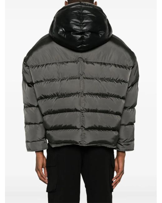 Random Identities Gray Hooded Padded Jacket for men