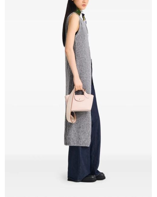 Longchamp Pink Top-Handle Leather Mini Bag