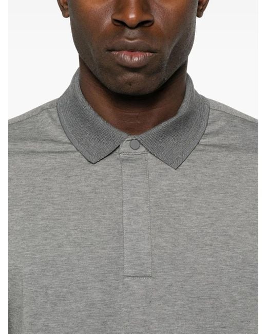 Boss Gray Mélange-Effect Polo Shirt for men