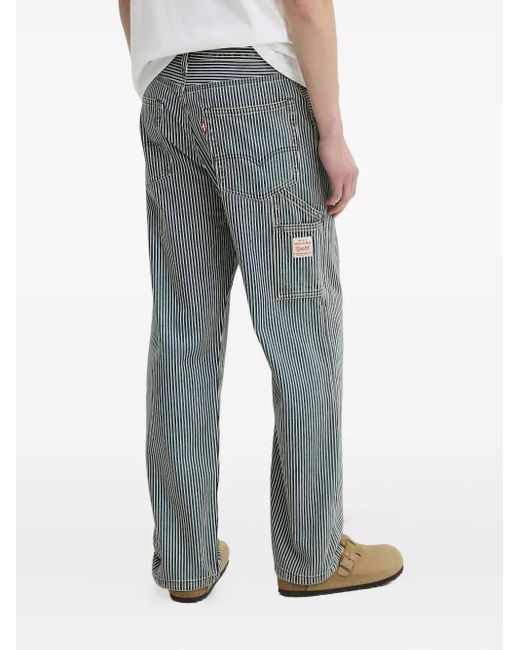 Levi's Gray 568 Striped Jeans for men