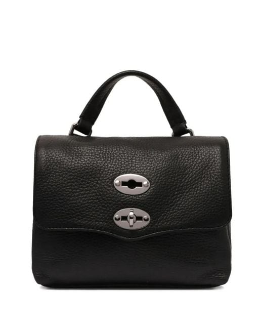 Zanellato Black Postina Leather Tote Bag