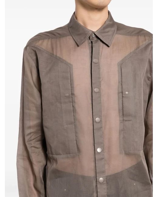 Rick Owens Brown Jumbo Sheer Shirt for men