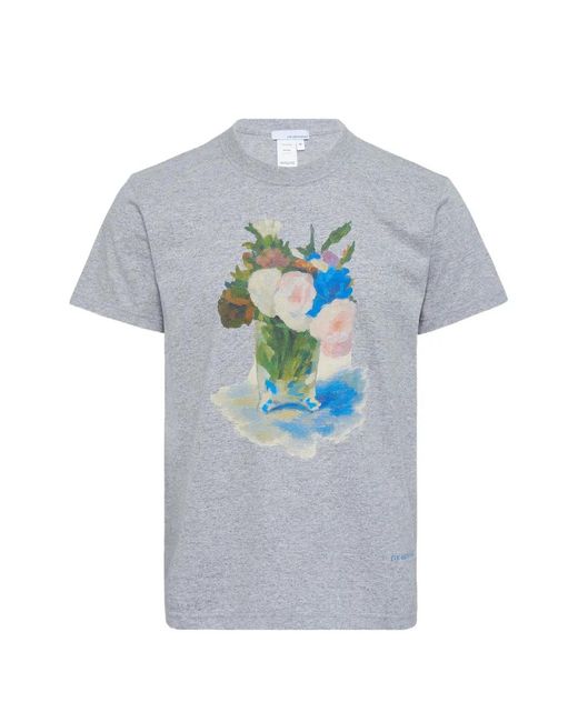 JUNTAE KIM Gray Floral-Print T-Shirt for men