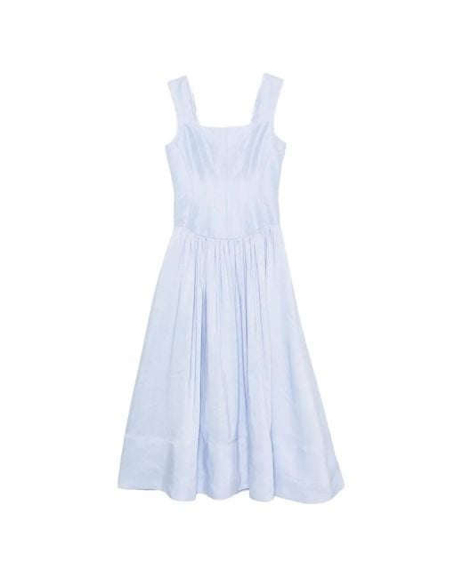 Aje. White Spirelle Panelled Midi Dress