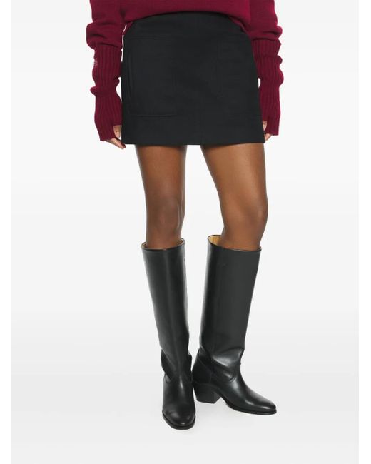 Maison Kitsuné Black Front-Pocket Mini Skirt
