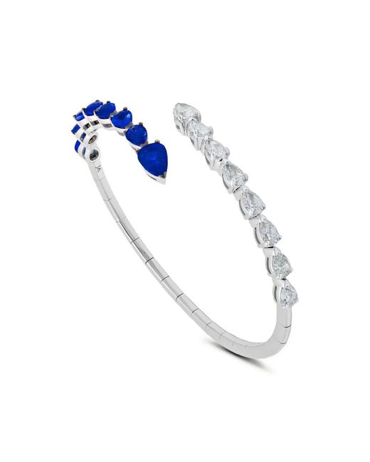 Jewels Aficionado Blue 18k White Gold Diamond And Sapphire Bracelet