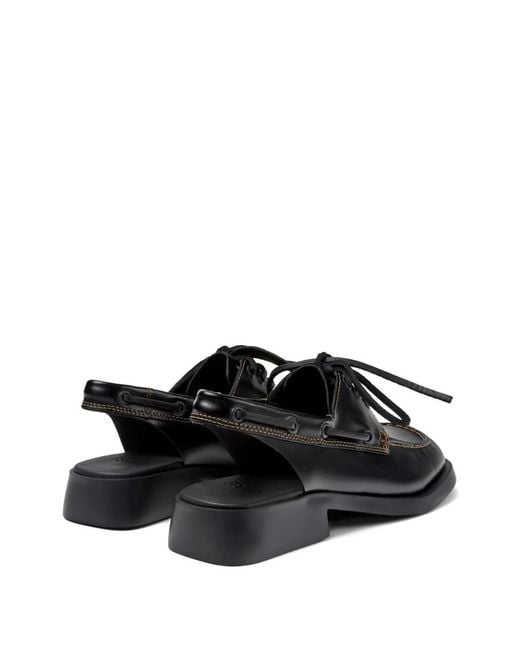 Camper White Mules Dana En Cuir À Lacets