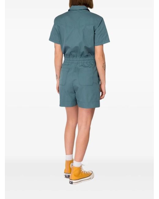 A.P.C. Blue Short-Sleeve Zip Playsuit
