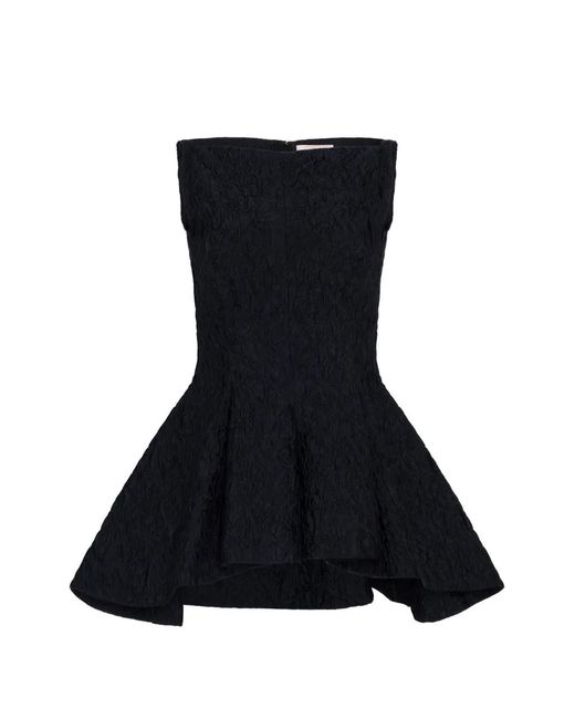 Roksanda Black Axo Cloqué Peplum Top